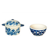 1 Inch Scale Blue Delft Ceramic Pot with Cover and Bowl Set Dollhouse Miniature
