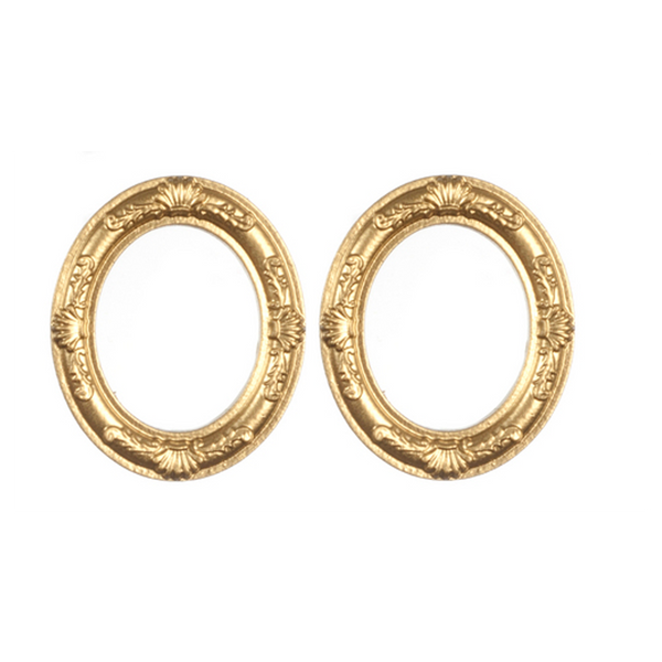 Large Gold Oval Picture Frames Dollhouse Miniatures Real Good Toys