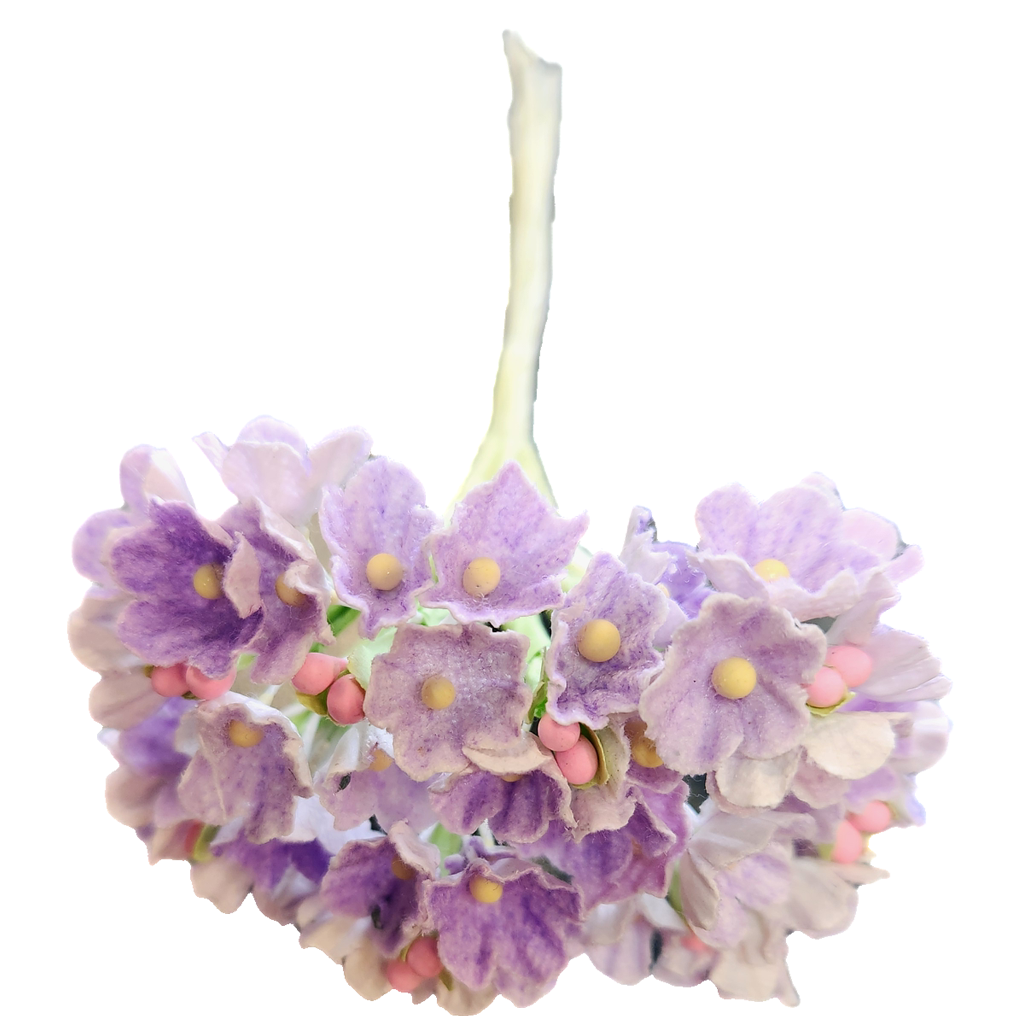 1 Inch Scale Dollhouse Miniature Light Baby Purple Flower Stems 8 Pieces