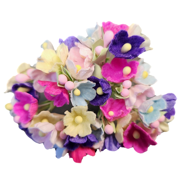 1 Inch Scale Dollhouse Miniature Multi Color Flower Stems 8 Pieces
