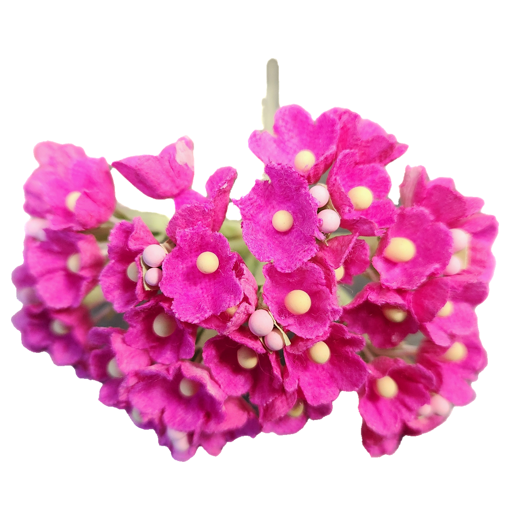 1 Inch Scale Dollhouse Miniature Pink Flower Stems 8 Pieces