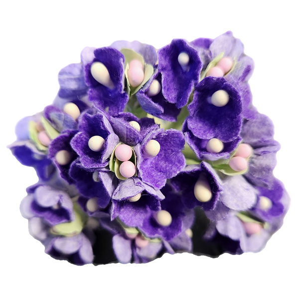 1 Inch Scale Dollhouse Miniature Purple Flower Stems 8 Pieces