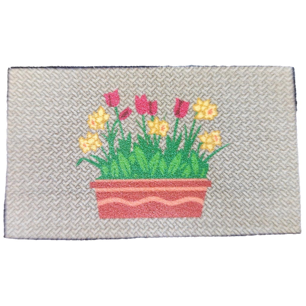1 Inch Scale Flower Basket Welcome Mat Dollhouse Miniature