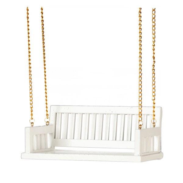 1 Inch Scale Dollhouse Miniature White Porch Swing Real Good