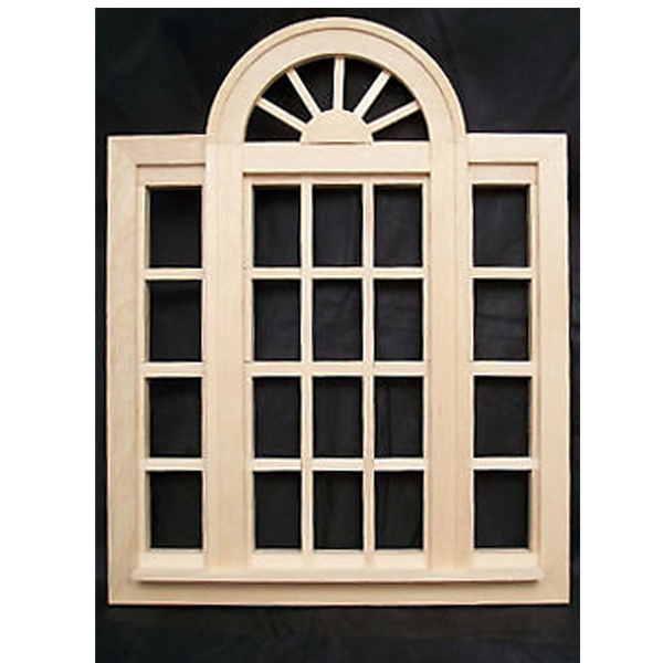 Playscale Circlehead Double Casement Dollhouse Window