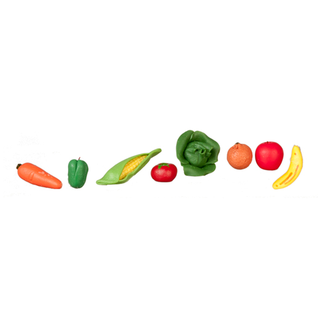 1 Inch Scale Fruits and Vegetables Assortment Dollhouse Miniature