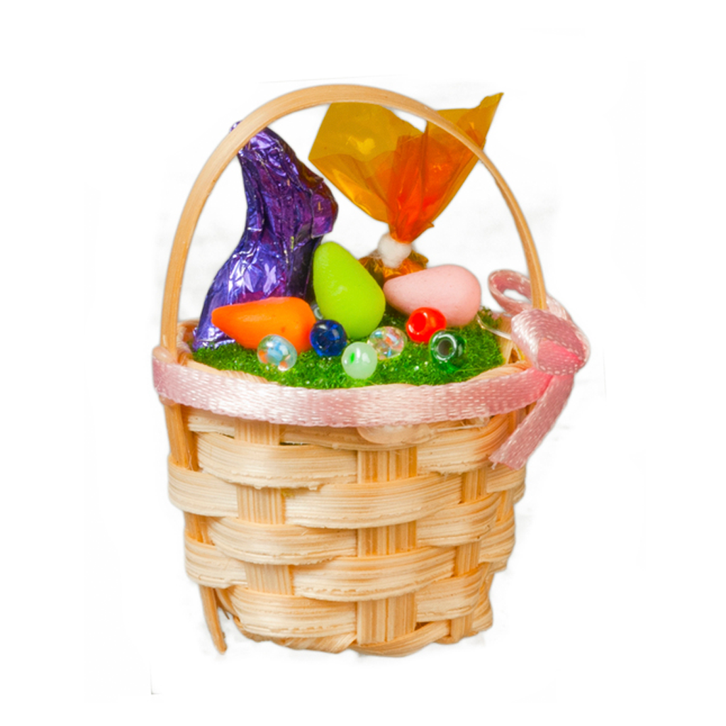Decorated Easter Basket Dollhouse Miniature