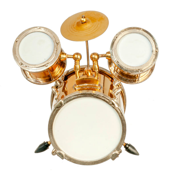 1 Inch Scale Dollhouse Miniature Drum Set Musical Instrument with Case