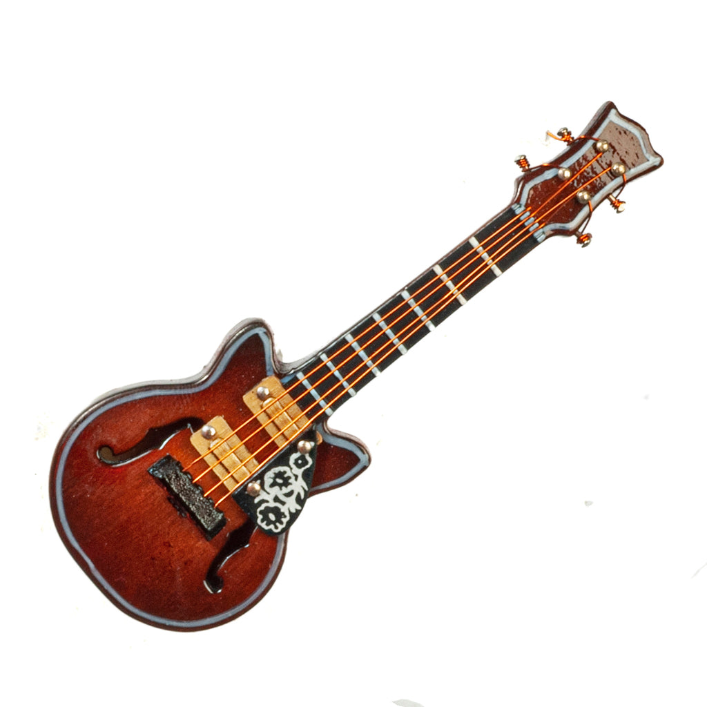 1 Inch Scale Dollhouse Miniature Guitar Musical Instrument with Case