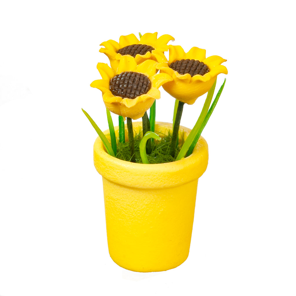 1 Inch Scale Potted Sunflowers Dollhouse Miniature