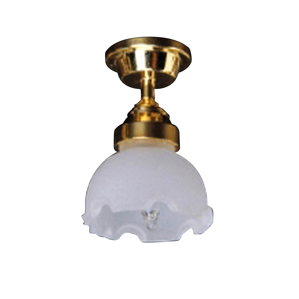 Fluted Shade Ceiling Dollhouse Miniature Electrical Light