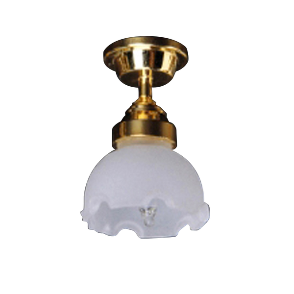Fluted Shade Ceiling Dollhouse Miniature Electrical Light