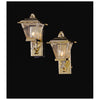 Pair of Gold Coach Lamp Dollhouse Miniature Electrical Light