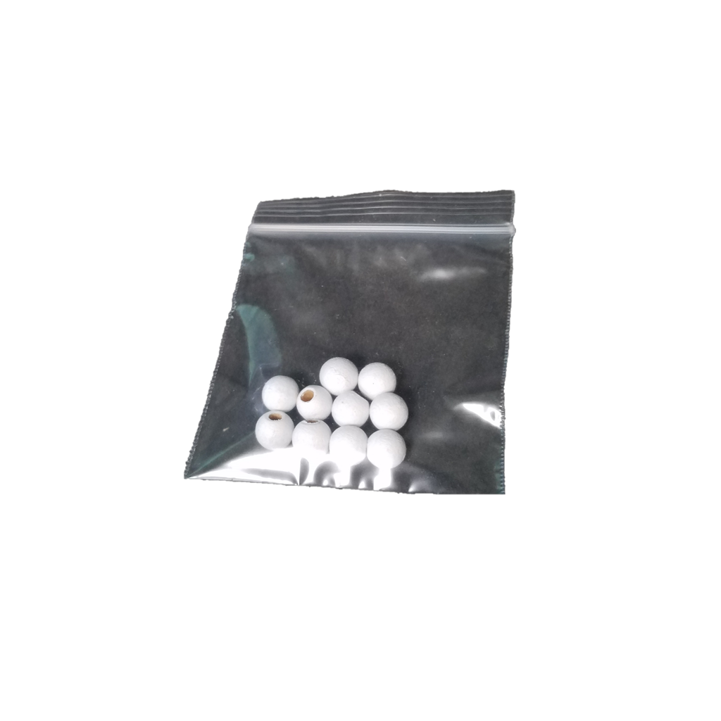 White Primed 3/8 Inch Wooden Dollhouse Beads