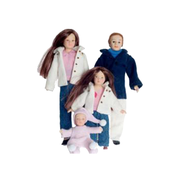 1 inch scale Porcelain Dollhouse Family of Four available at RGT