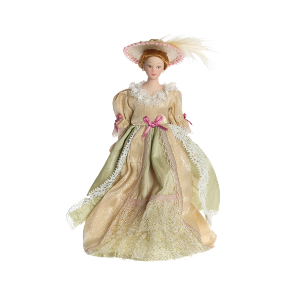 1 Inch Scale Victorian Lady in Beige Gown