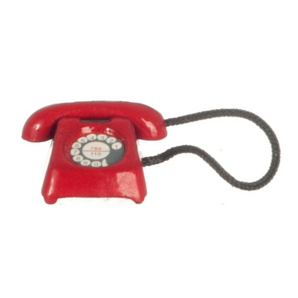1 Inch Scale Red Telephone Dollhouse Miniature