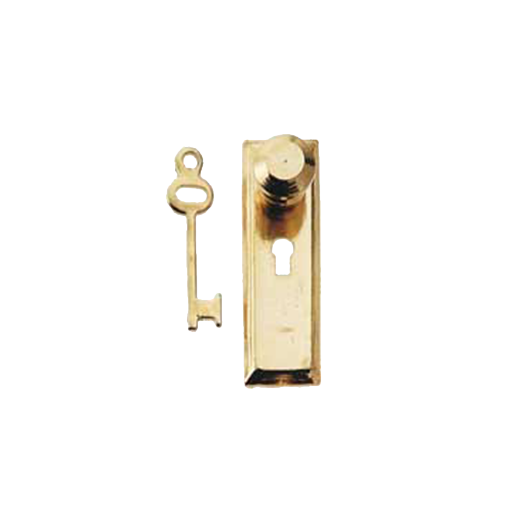 Dollhouse Door Knob & Key Plate with Key