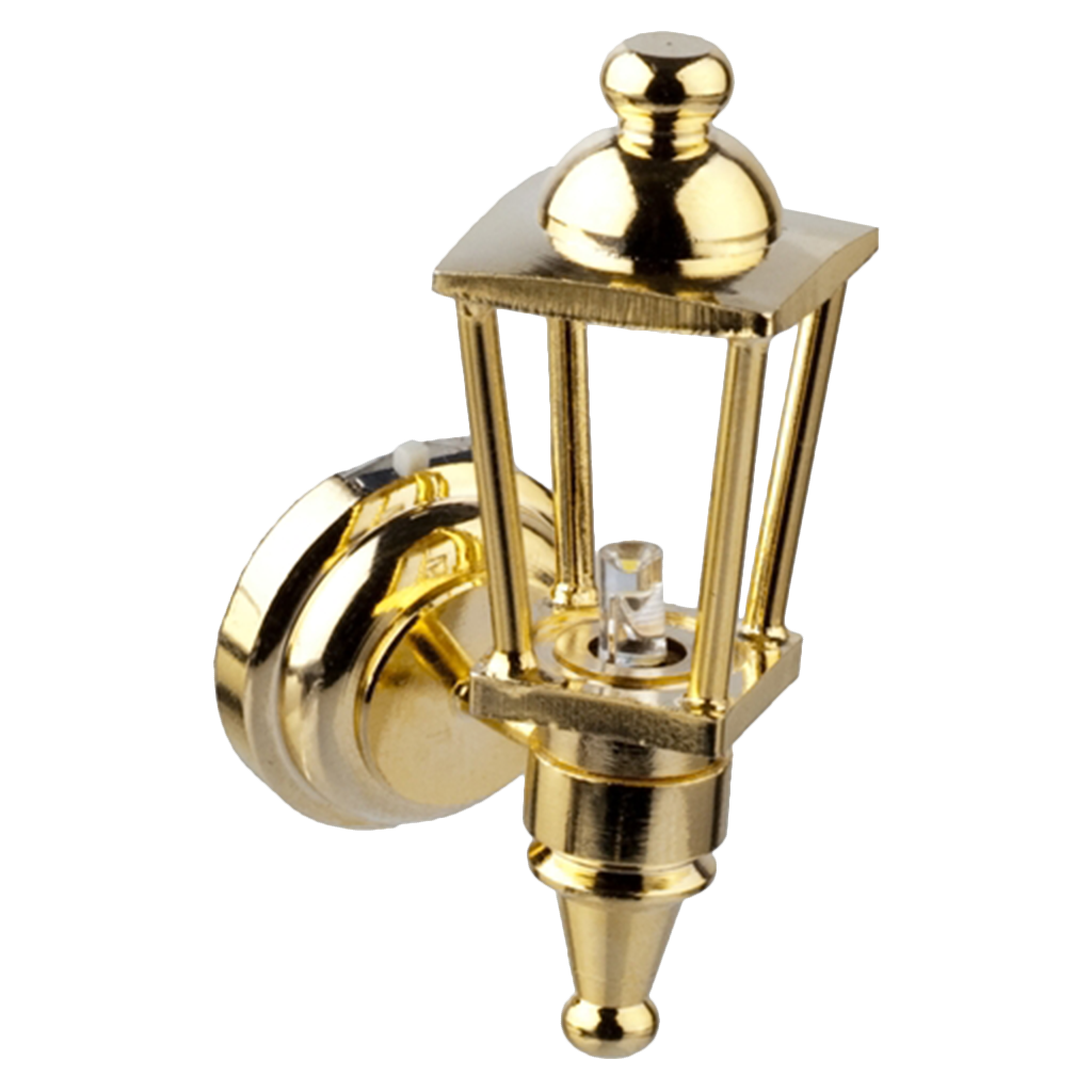 Houseworks LED Miniature Brass Carriage Wall Lamp Battery Operated