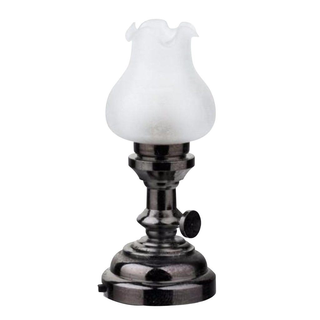 Houseworks LED Miniature Nickel Tulip Table Lamp Battery Operated