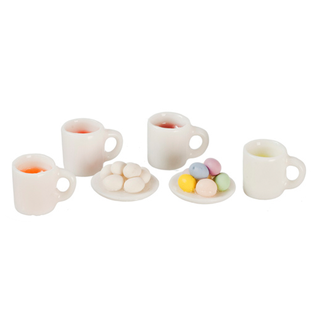1 Inch Scale Easter Egg Coloring Set Dollhouse Miniature