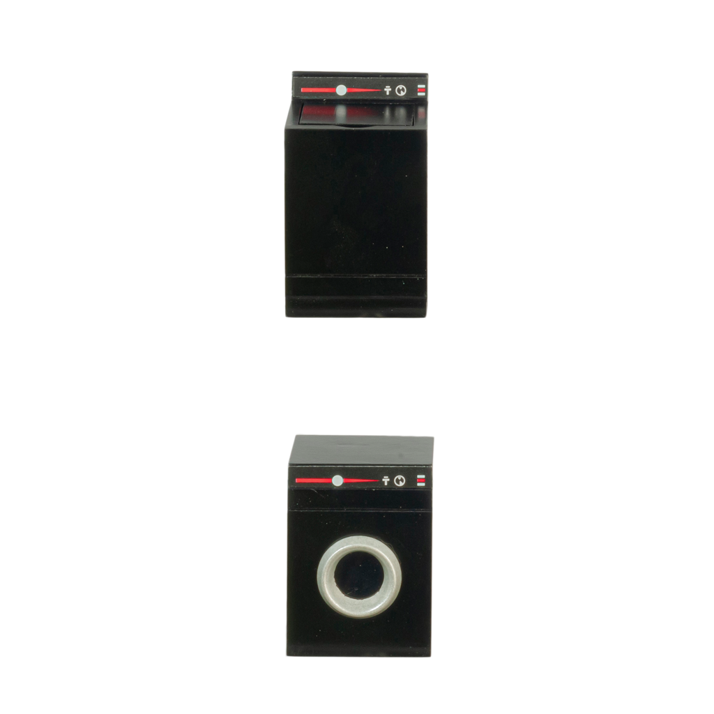 1 Inch Scale Black Washer and Dryer Dollhouse Miniature Set