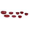 1 Inch Scale Red Spatter Dollhouse Dish Set