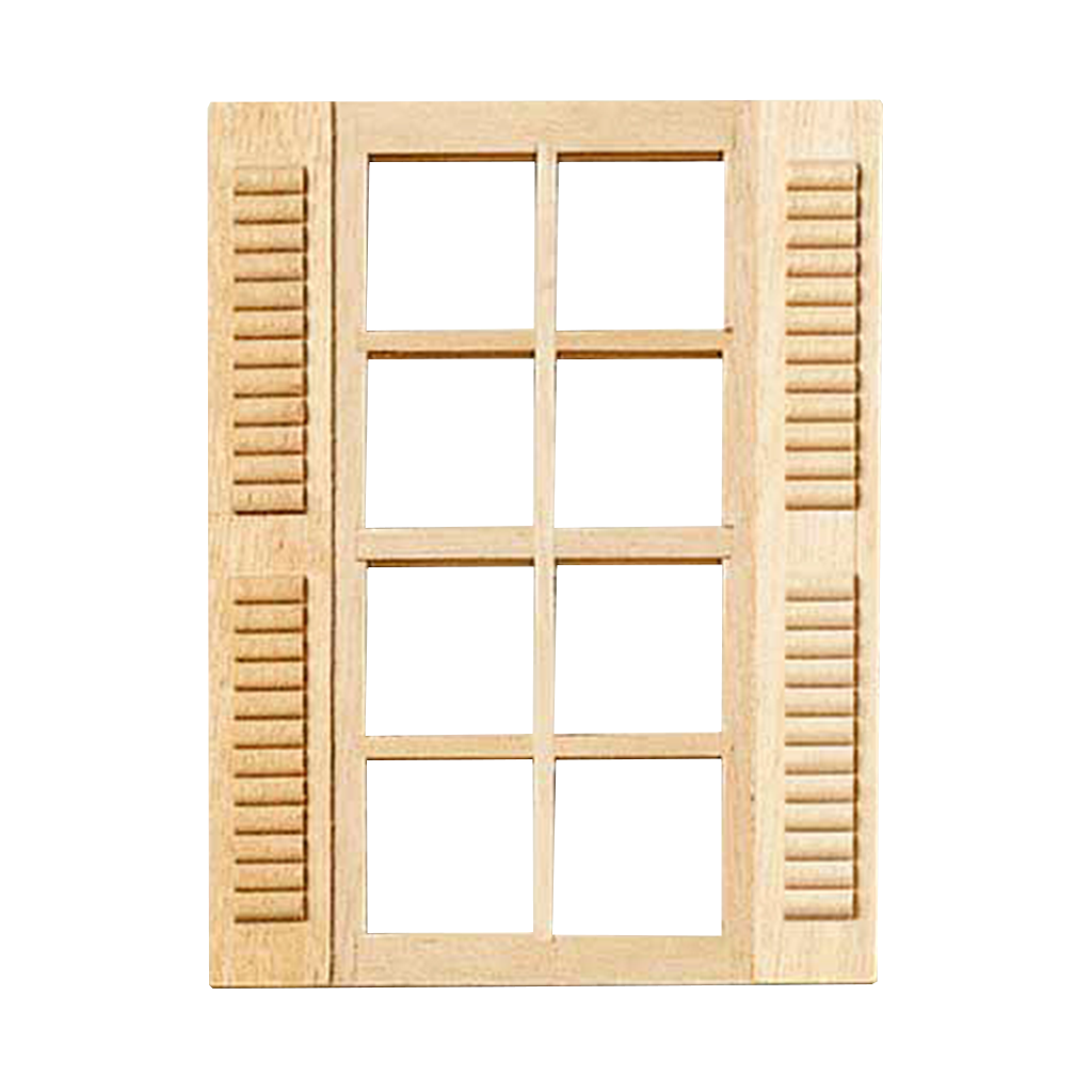 8-Light Dollhouse Window with Shutters