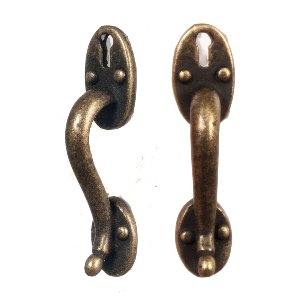 1 Inch Scale Dollhouse Antique Door Pulls Set of 2