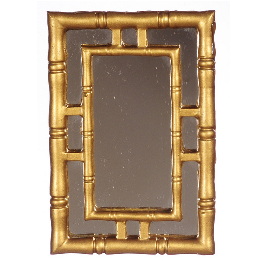 1 Inch Scale Gold Art Deco Wall Mirror Dollhouse Miniature