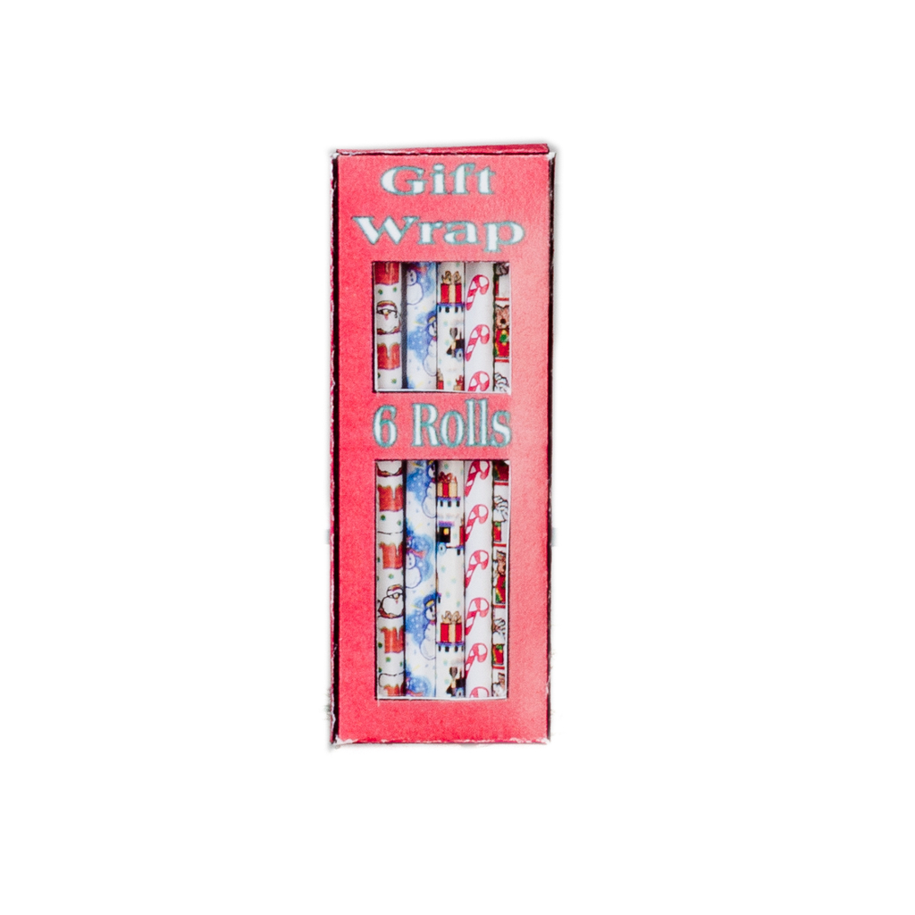 1 Inch Scale Christmas Wrapping Paper Box Set Dollhouse Miniature