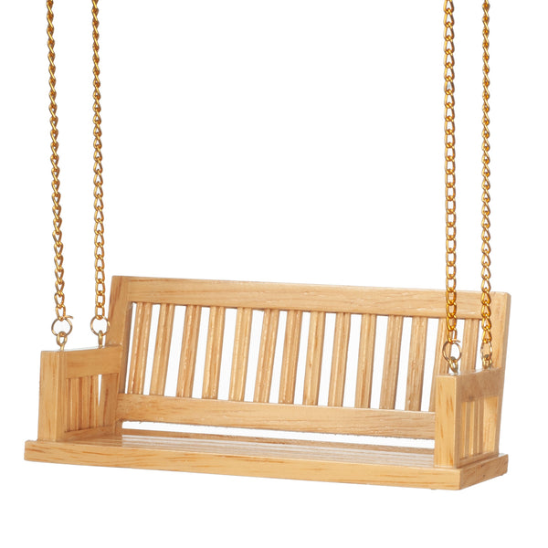 1 Inch Scale Dollhouse Miniature Oak Porch Swing