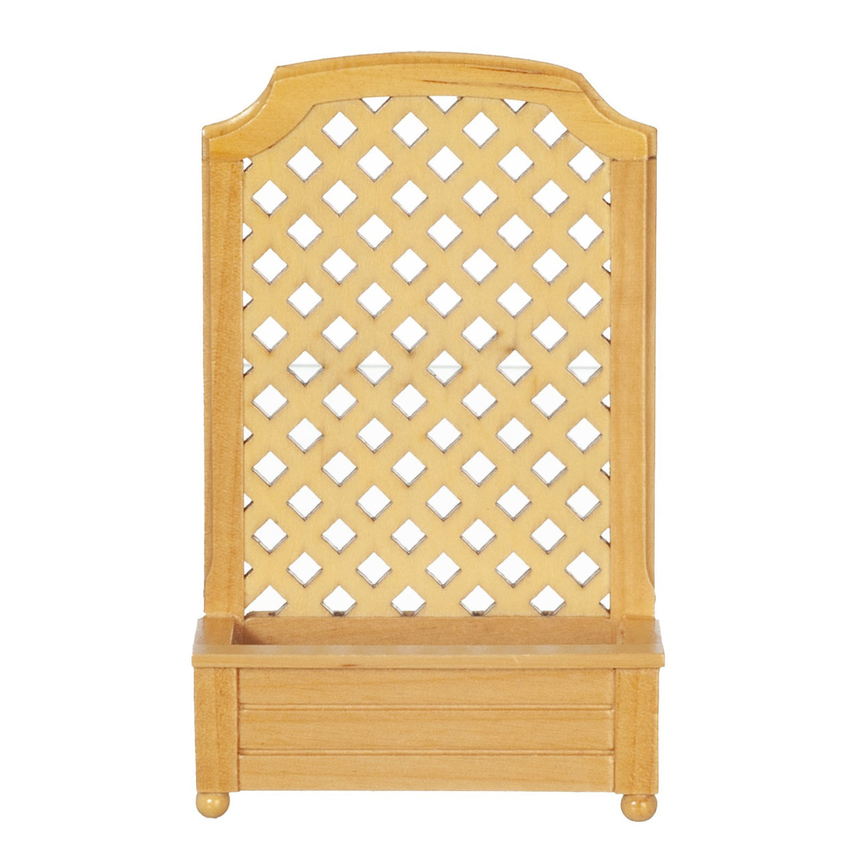 1 Inch Scale Planter with Trellis Dollhouse Miniature in Oak