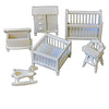 1 Inch Scale White Dollhouse Nursery Set 6 pieces