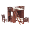 1 Inch Scale Modern Dollhouse Bunk Beds Set in Walnut