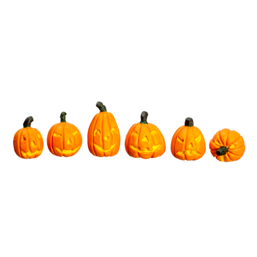 1 Inch Scale Dollhouse Miniature Halloween Pumpkins Set of 6