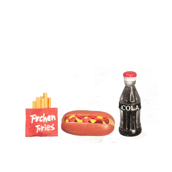 1 Inch Scale Hot Dog Dollhouse Miniature Set