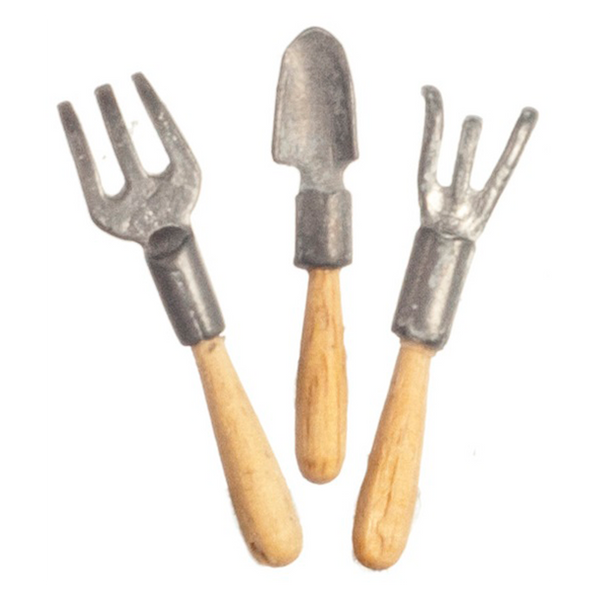 1 Inch Scale Dollhouse Miniature 3 piece Garden Tool Set