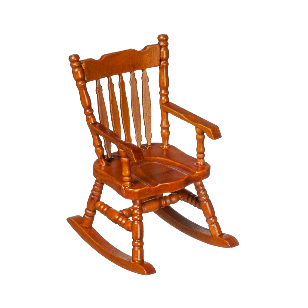 Toy Size Rocking Chair 1 Inch Scale Dollhouse Miniature Boston Rocking Chair in Walnut– Real ...