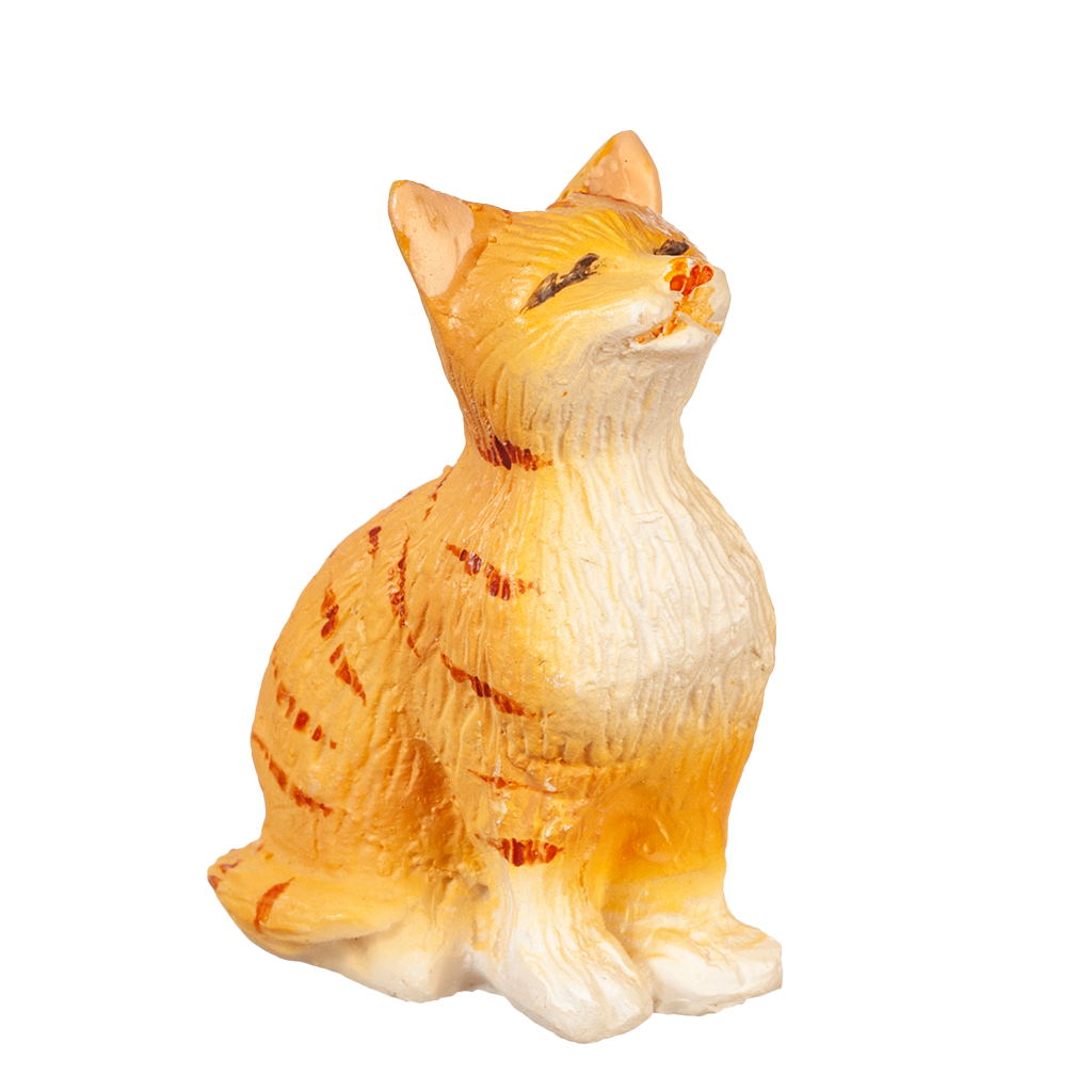 1 Inch Scale Orange Sitting Cat Dollhouse Miniature– Real Good Toys
