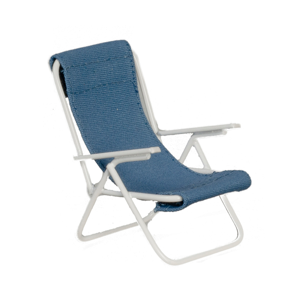 1 Inch Scale Dollhouse Miniature Blue Patio Chair Real Good Toys