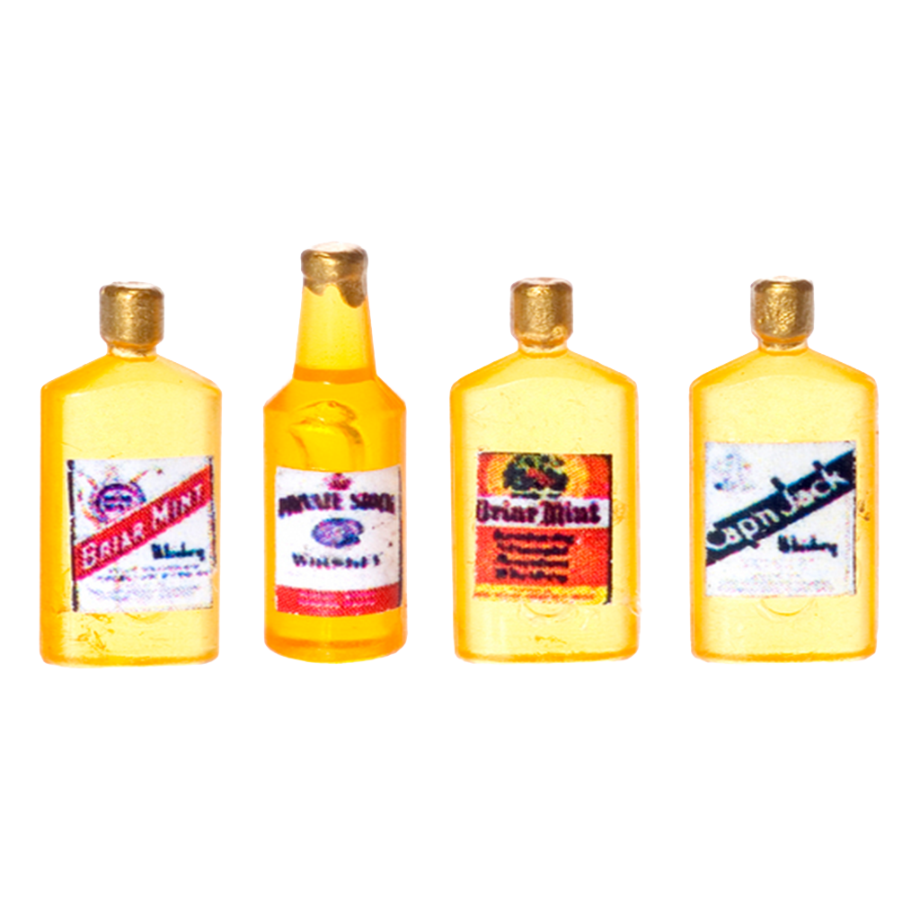1 Inch Scale Vintage Whiskey Bottles Dollhouse Miniature