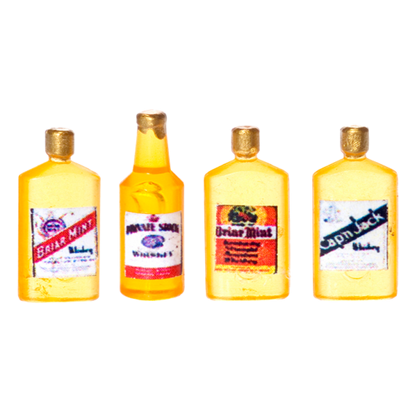 1 Inch Scale Vintage Whiskey Bottles Dollhouse Miniature