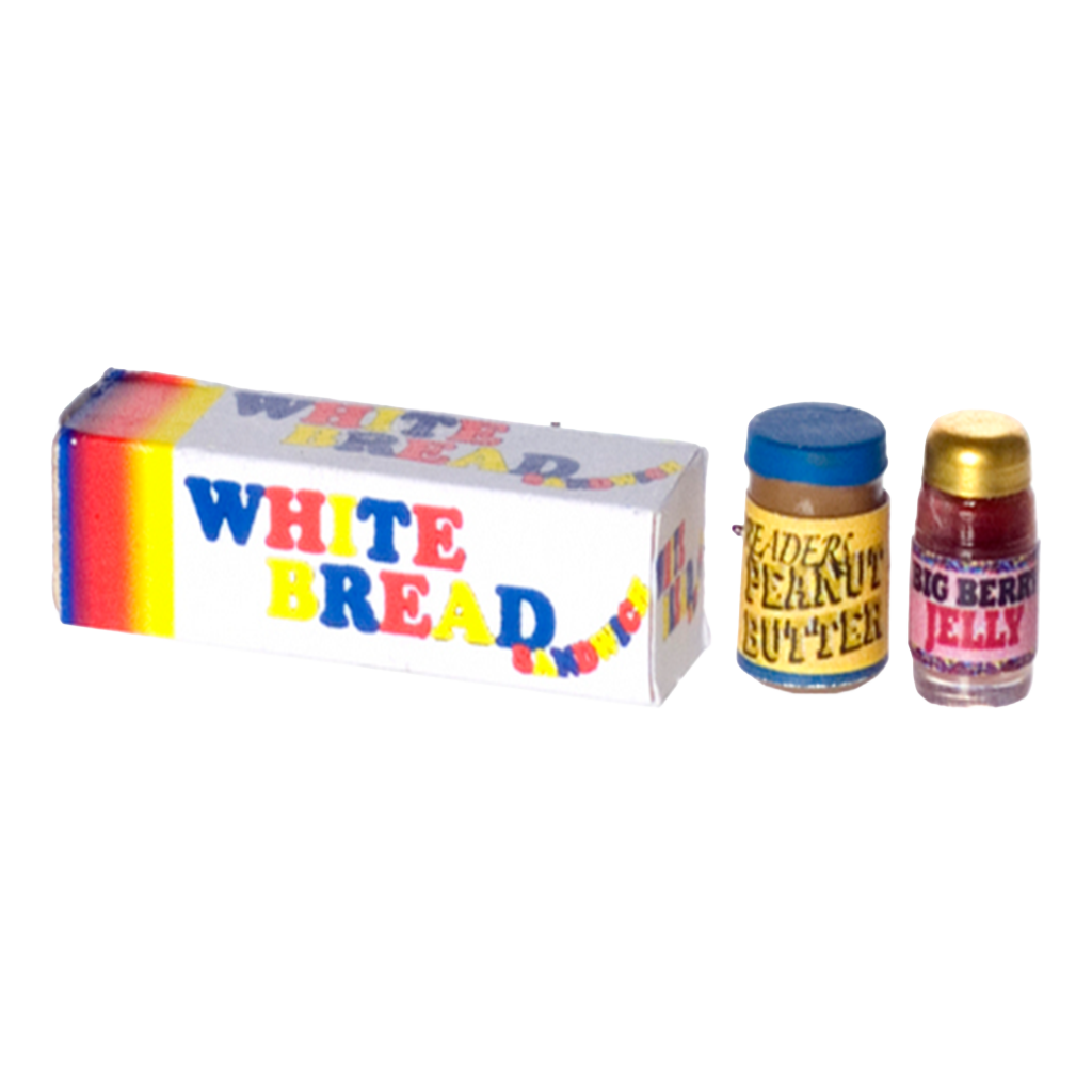 1 Inch Scale Bread, Peanut Butter and Jelly Dollhouse Miniature