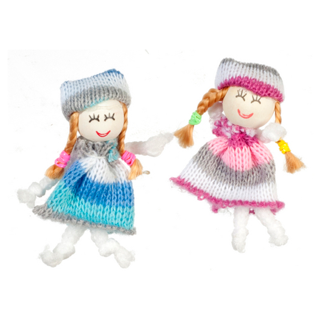 1 Inch Miniatures 1 Inch Scale Cute Blue and Rose Dolls Dollhouse Miniatures– Real Good Toys