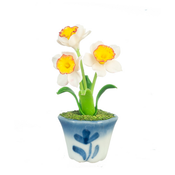 Daffodil Flowers in a Pot Dollhouse Miniature