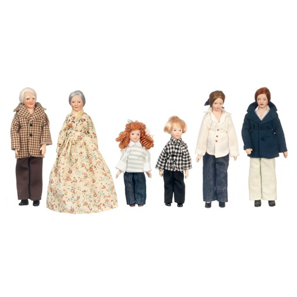 1 Inch Scale Modern Dollhouse Extended Family of Six Real Good Toys