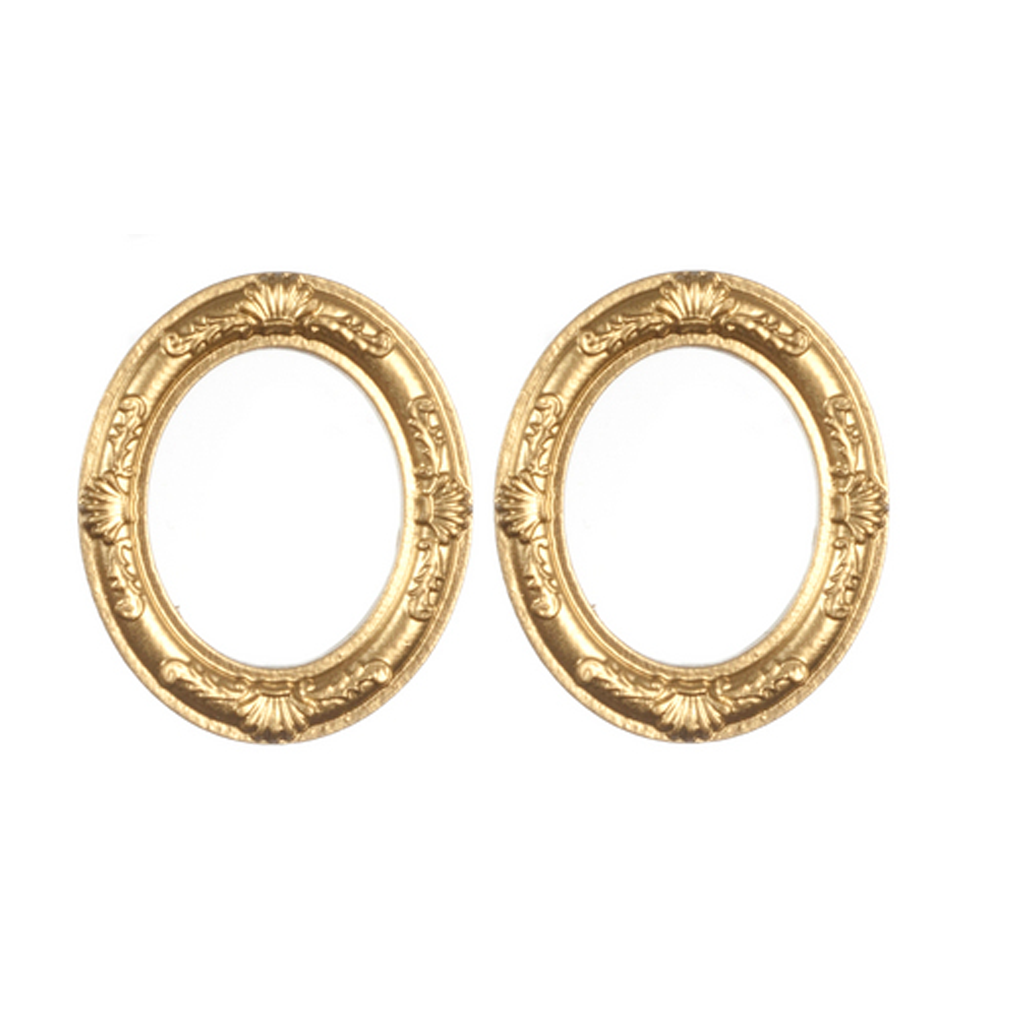 Large Gold Oval Picture Frames Dollhouse Miniatures
