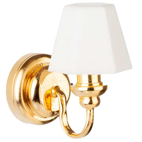 Houseworks LED Miniature Brass Hex-Shade Wall Sconce Battery Operated