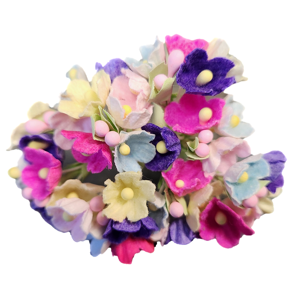 Dollhouse Miniature Multi Color Flower Stems 8 Pieces
